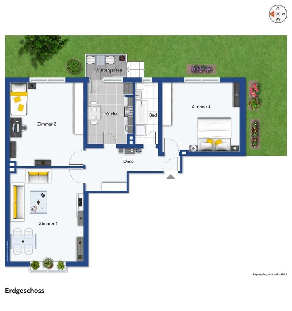 3 Zi. Wohnung in zentraler Lage