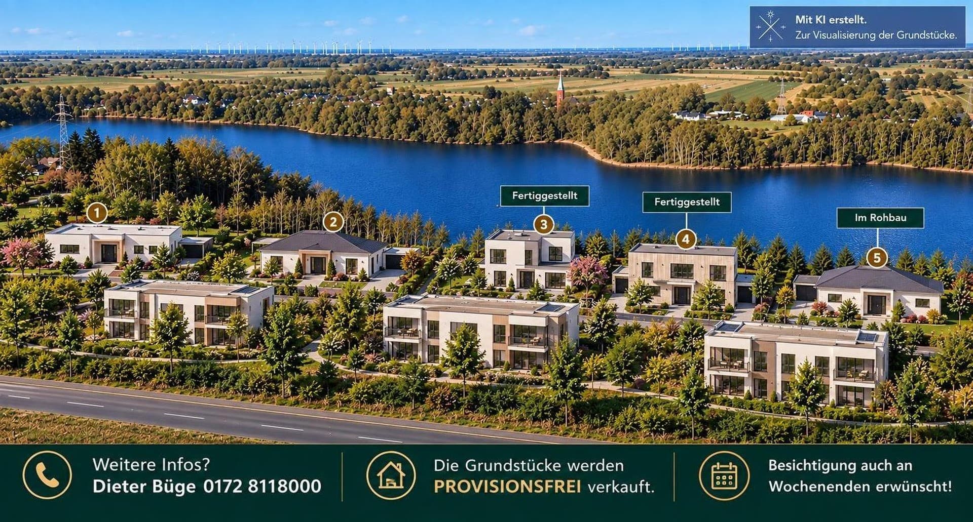 Traumhafte Seegrundstücke,unverbaubarer Blick über den Kreidesee in 21745 Hemmoor, Landk. Cuxhaven