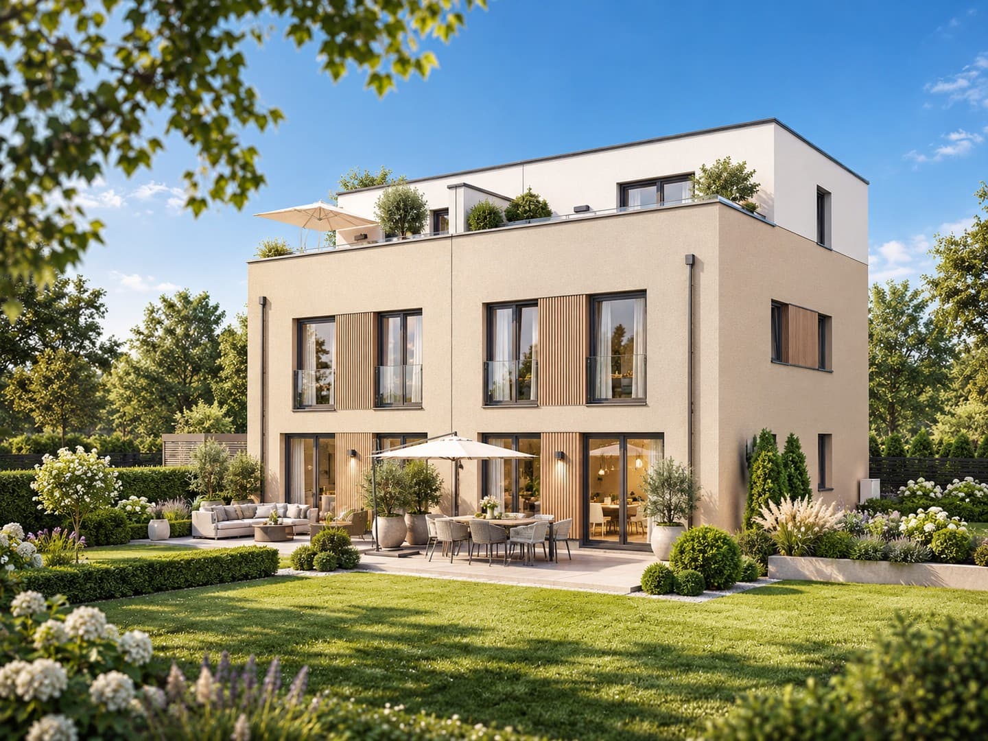 Neubau-Doppelhaushälfte mit 140 m² Wohnfläche in Neu-Ulm