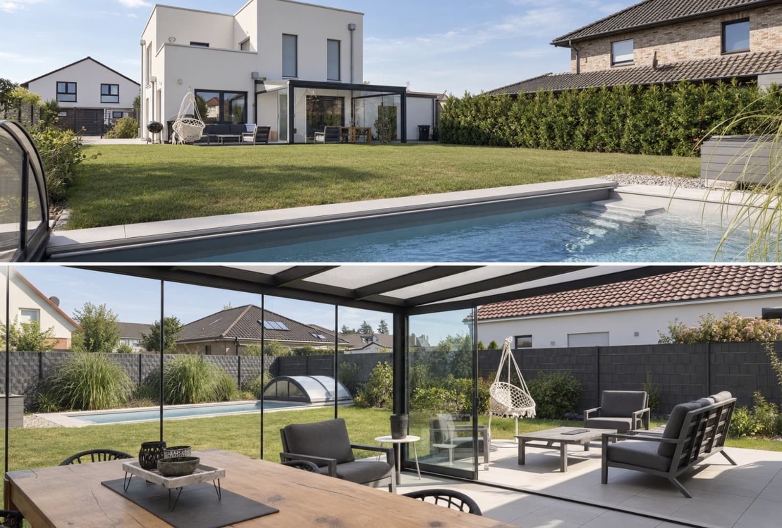 Provisionsfreie moderne Stadtvilla mit Pool und Stil