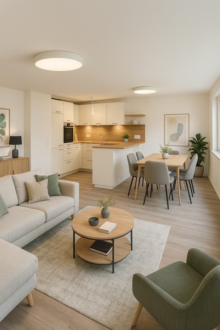 Kernsanierte Wohnung in Dorfmitte mit hochwertigem Ausbaustandard, moderner Küche und Terrasse