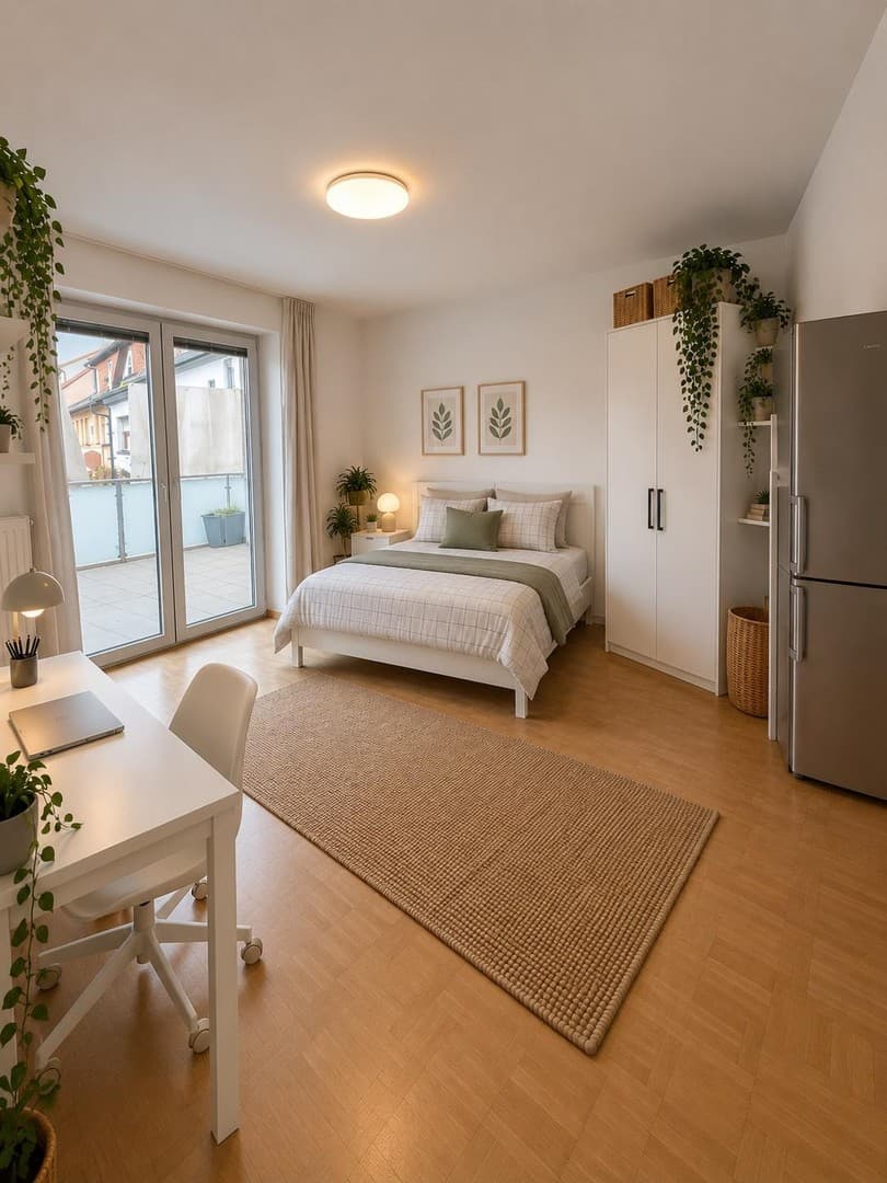 🔥 Möbliertes Zimmer in Bruchsal Zentrum - 540 € all Inclusive | Mit Zugang Balkon🌿