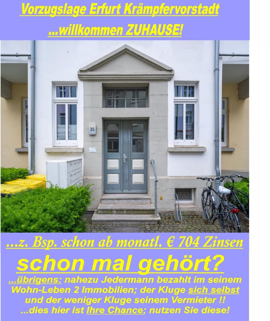 Mein Zuhause: Erfurt Mitte (zB. für € 1.061 p.M)!