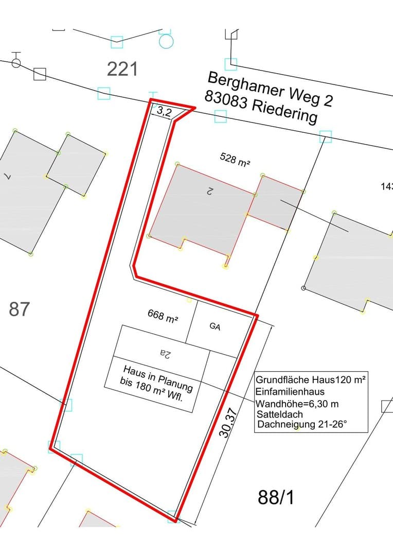 Grundstück für Einfamilienhaus in Riedering - Neukirchen 668 m²