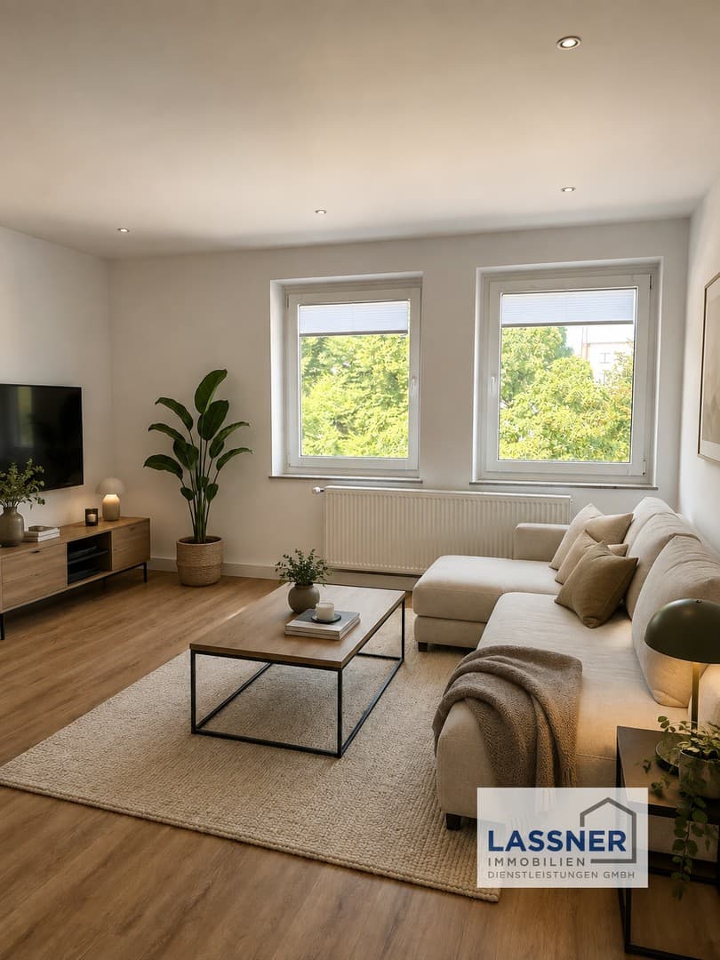 Modern wohnen mit Parkblick. Sanierte 3-Zimmer-Wohnung in zentraler Lage