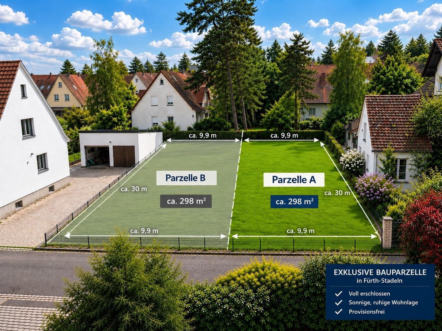 Projektiertes Baugrundstück | moderne DHH ca. 146 m² | provisionsfrei