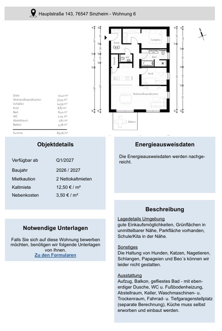 Attraktive 3- Zimmer-Neubauwohnung W6