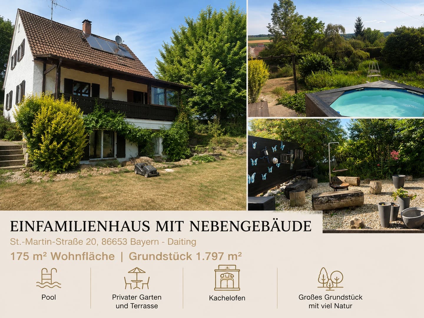 Einfamilienhaus mit Nebengebäude & großem Garten für Naturfreunde