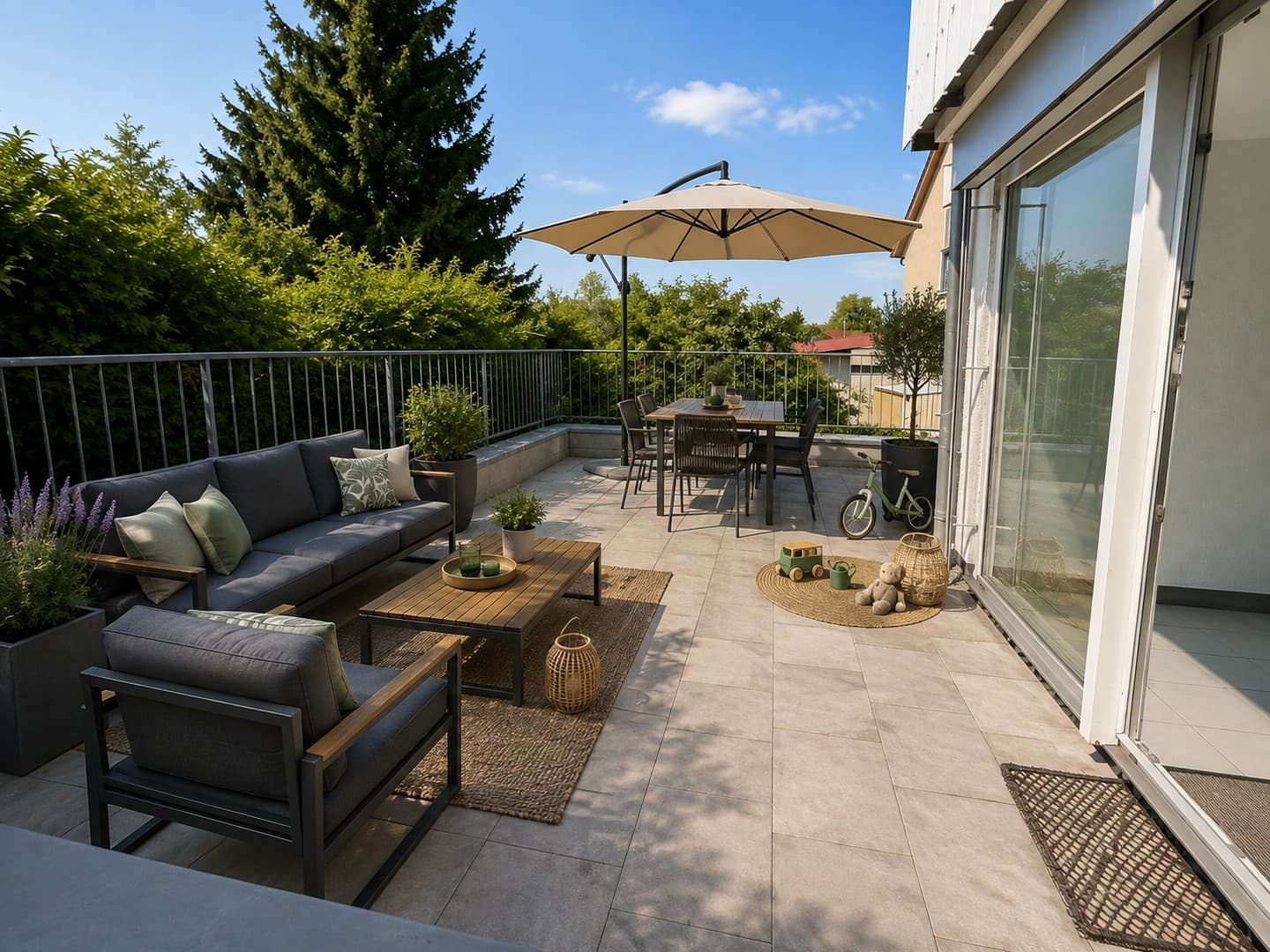 Reserviert: 3,5 Zimmerwohnung. EG, Terrasse, Stellplatz + TG. Barrierearm provisionsfrei von privat