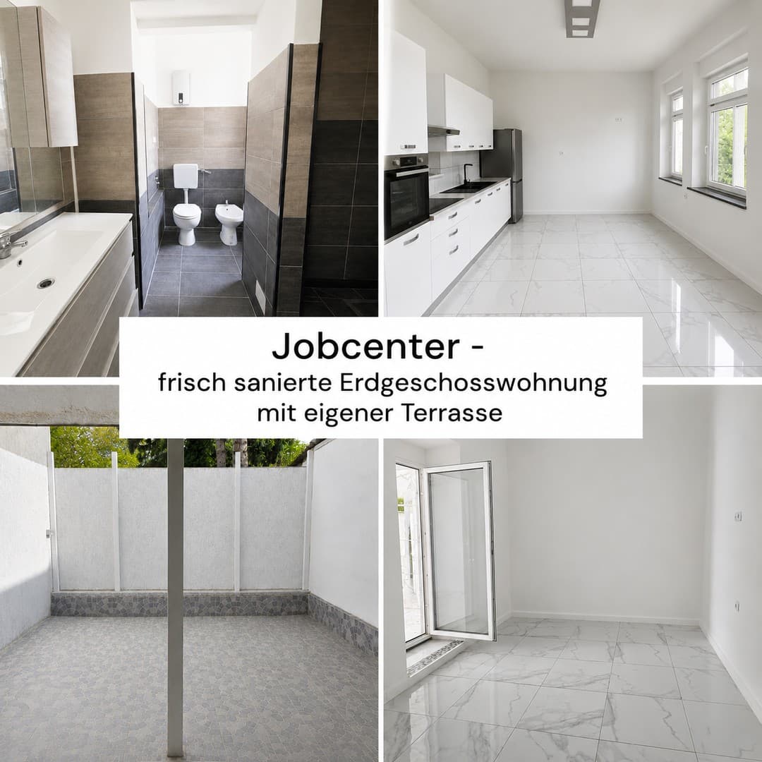 Jobcenter – جوب سنتر – Джобцентер – deine neue Wohnung ist fertig!