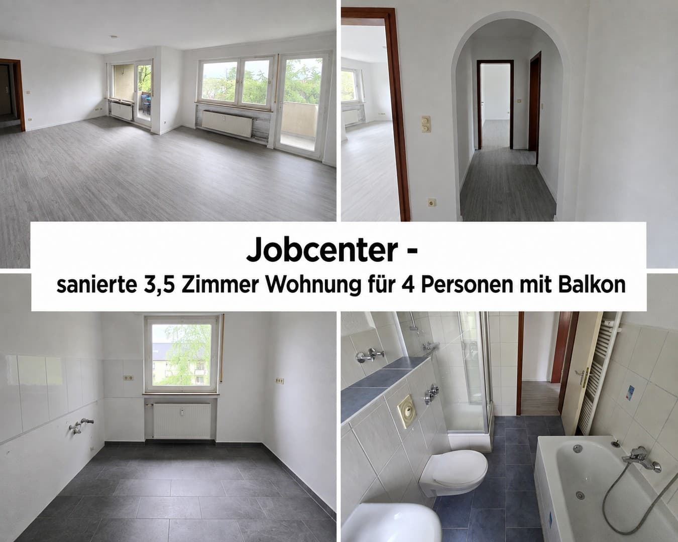 Jobcenter – جوب سنتر – Джобцентр: Neue Wohnung für Ihre Familie – ideal für 4 Personen