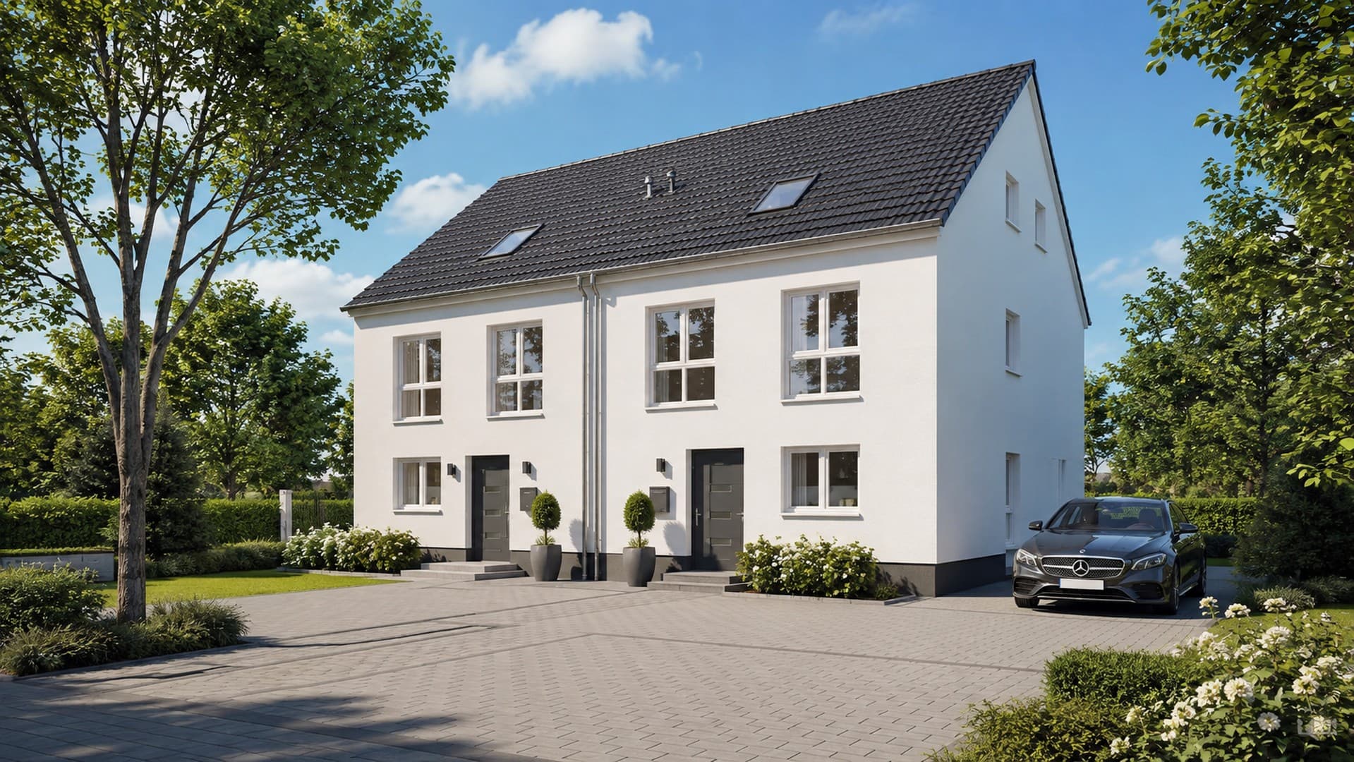 Neubau-Wohntraum im alten Ortskern von Herxheim – 2 moderne Doppelhaushälften