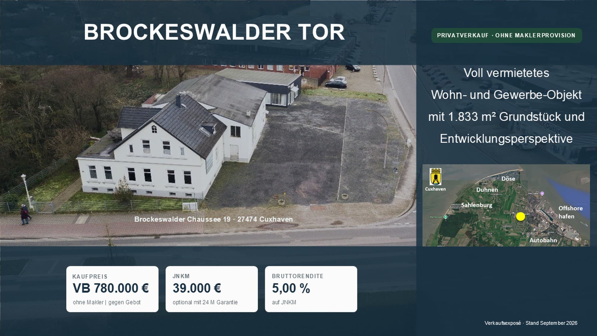 Wohnobjekt Gewerbeobjekt 1833m² Grundst., 200m² Haus, 2 Hallen 490m², Provisionsfrei, VB/gegen Gebot