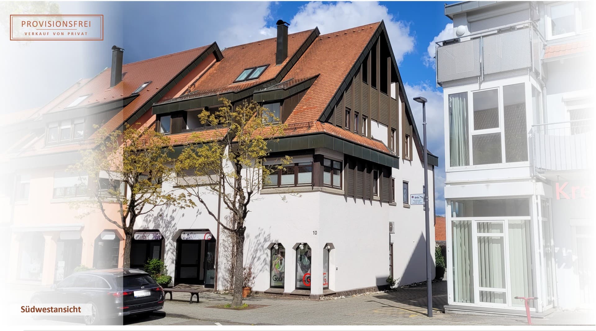 Provisionsfrei: Wohn- & Geschäftshaus – Zahnarztpraxis, Friseur & 2 Wohnungen – Anlage/Eigennutzung