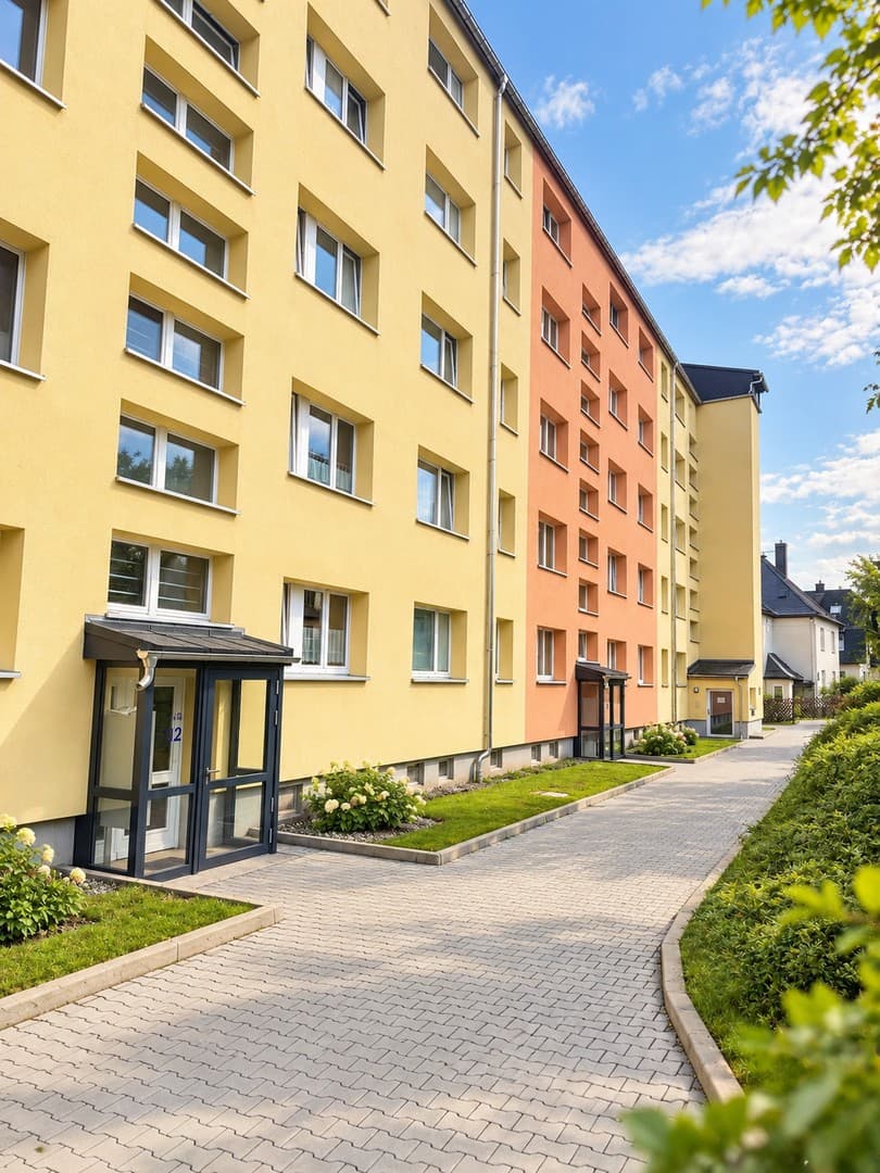Top sanierte 2-Zimmer-Wohnung mit großem Balkon & tollem Ausblick in Thum