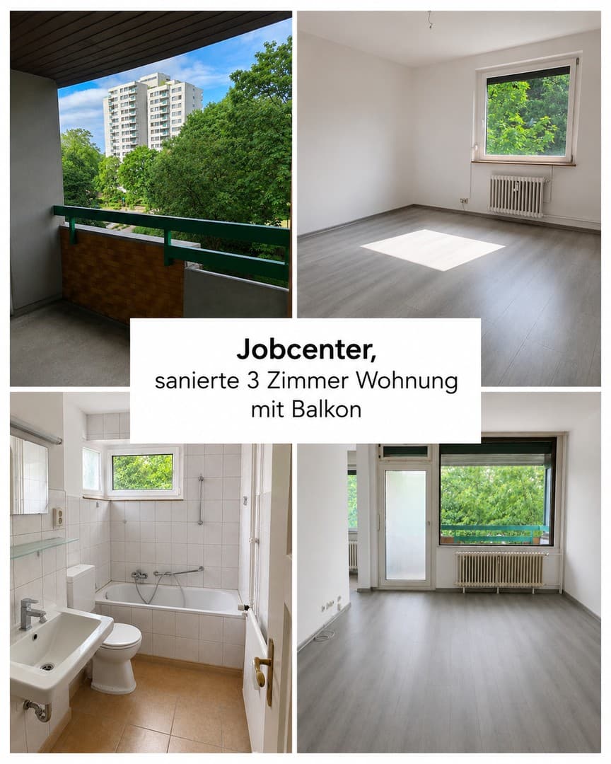 Jobcenter– deine neue Wohnung ist fertig! Job Center–Your new apartment is ready for you to move in!