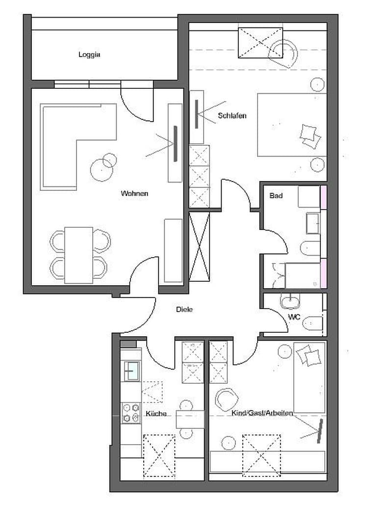 sanierte Dachgeschosswohnung