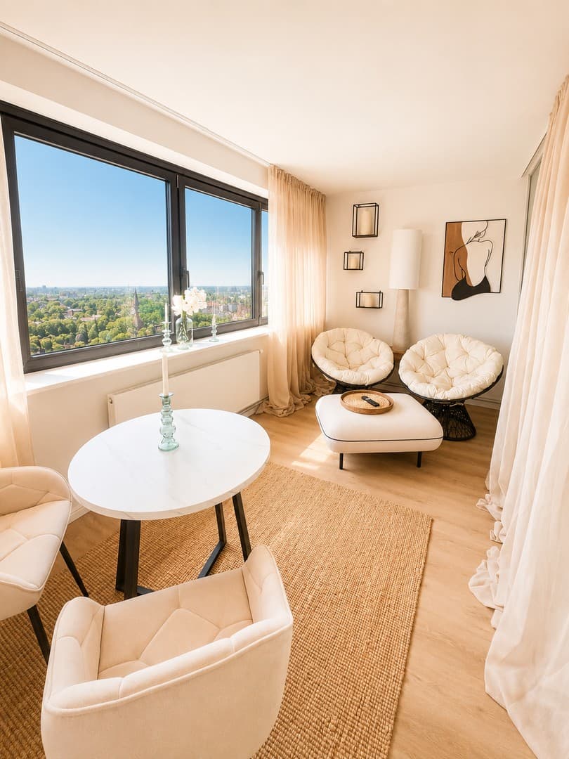 Fully furnished high-rise residence 29F/ W2 Panorama views over Hamburg