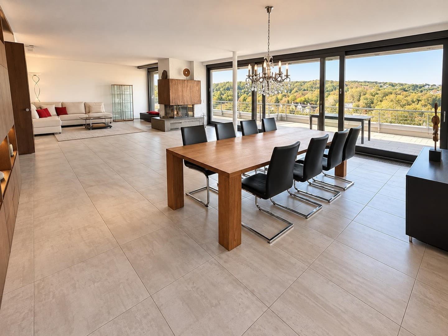 Haus im Haus: Provisionsfrei, 293 m² Penthouse auf 3 Ebenen, 148 m² Außenfläche, Loft, Fernblick