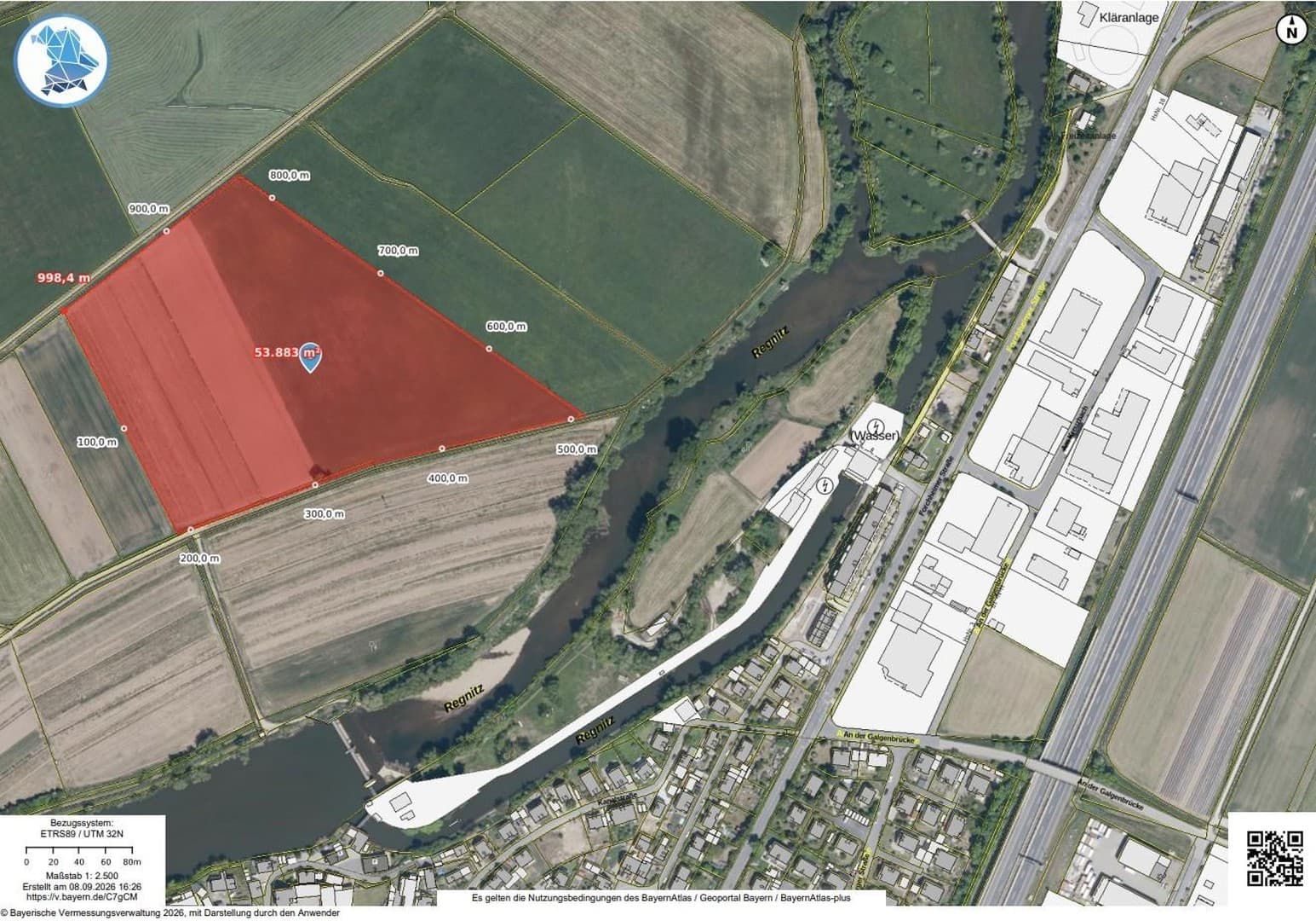 Grundstück Ackerland in 1a-Aue-Lage – 53.600 m² (5,36 ha) bei Baiersdorf – gegen Gebot