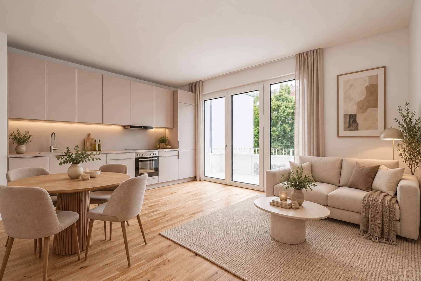 Helle 3-Zimmer-Wohnung mit Balkon und Einbauküche