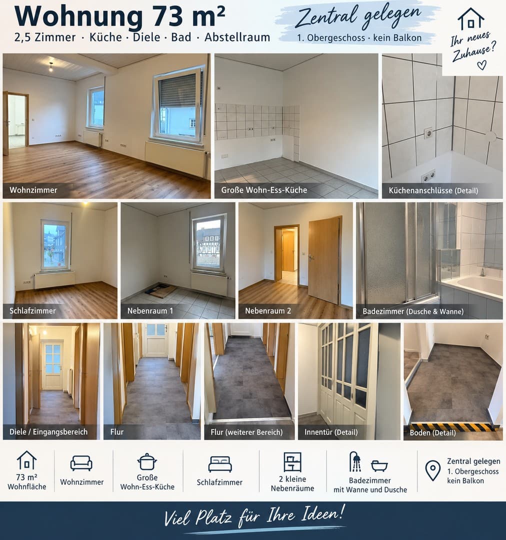 3 Wohnungen in Freudenberg – 28 bis 73 m² – zentral & modernisiert