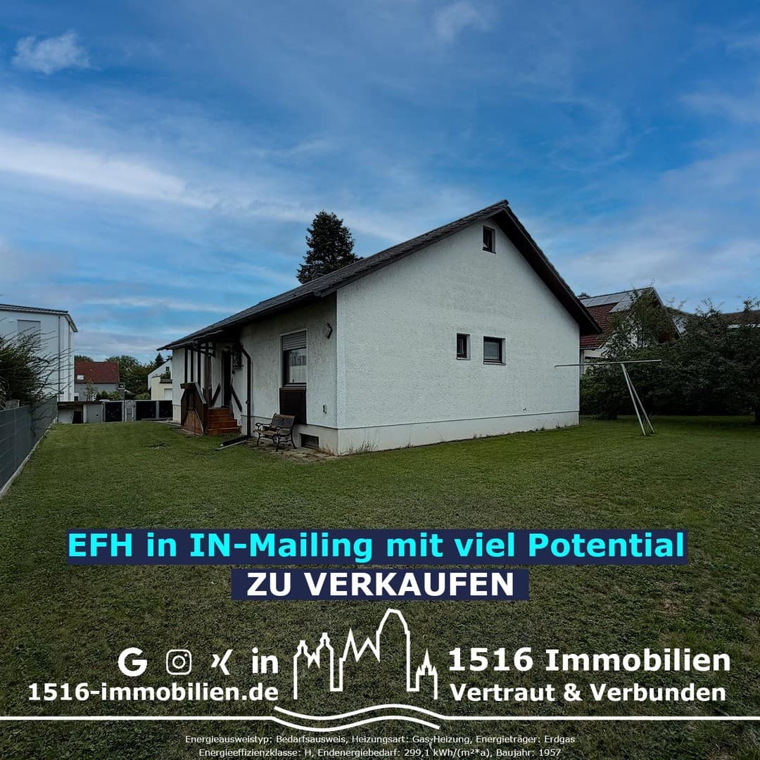 Provisionsfreies Einfamilienhaus auf großzügigem Grundstück – viel Potenzial in Ingolstadt-Mailing