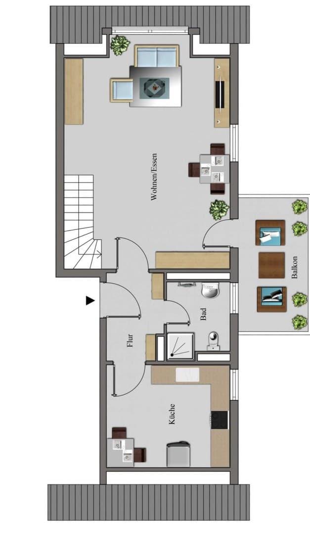 Moderne 2,5-Zimmer-Maisonette mit Südbalkon & begehbarem Kleiderschrank in Münster-Hiltrup