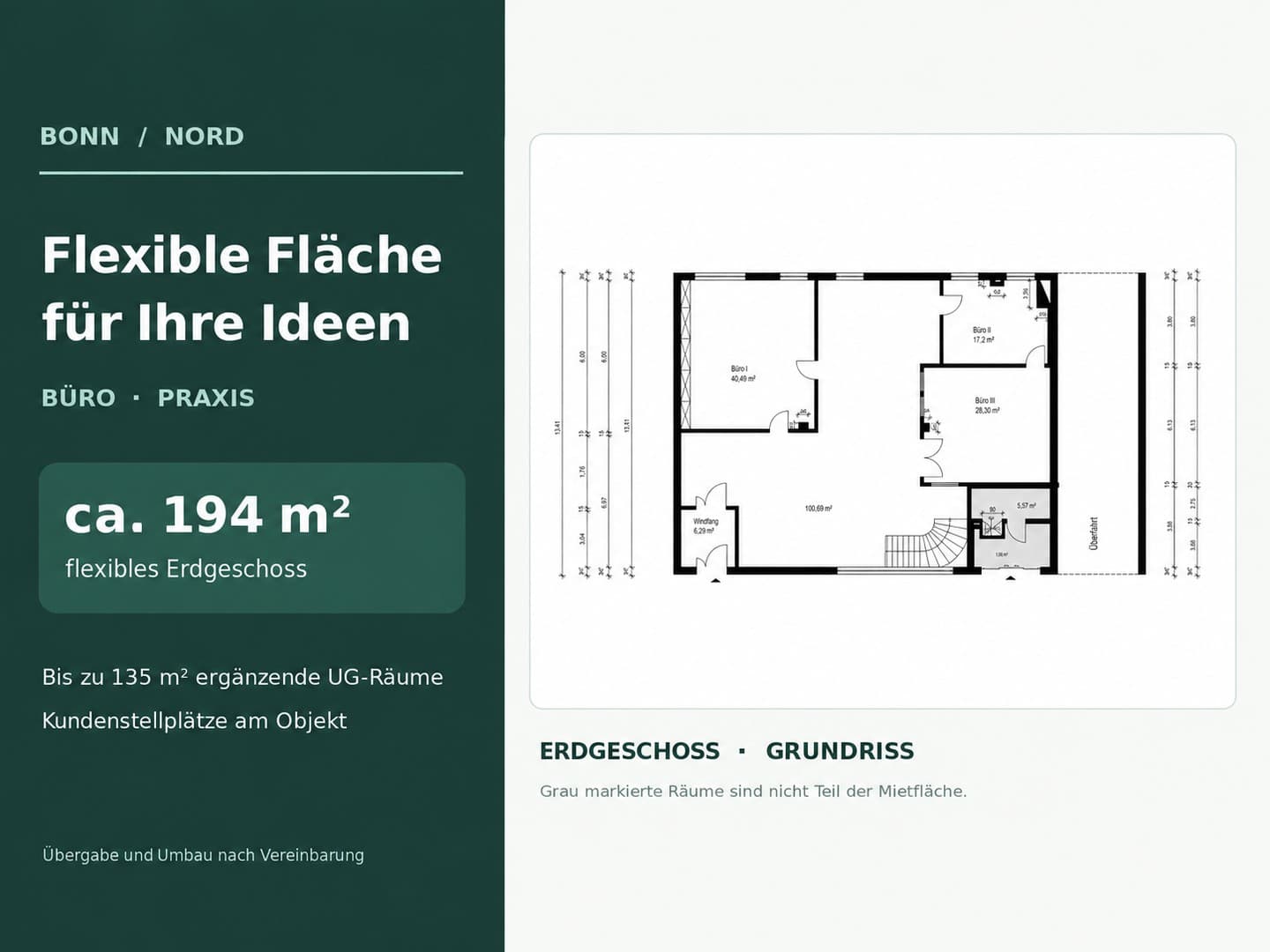 Flexible Büro- oder Praxisfläche im Bonner Norden