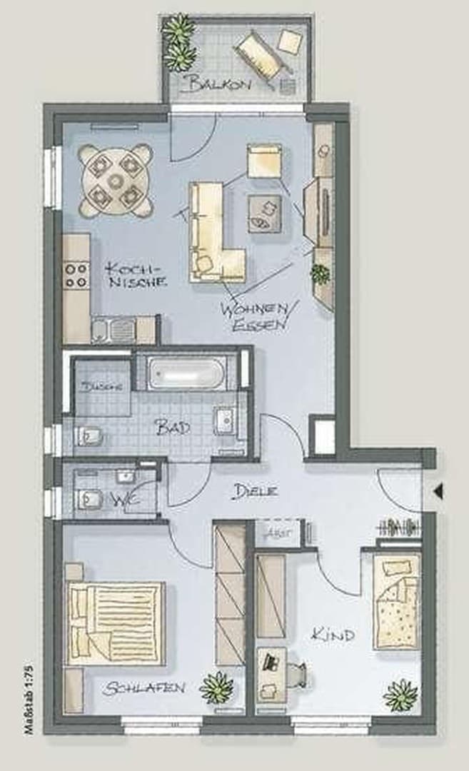 Moderne 3-Zimmer Wohnung im Neubaugebiet
