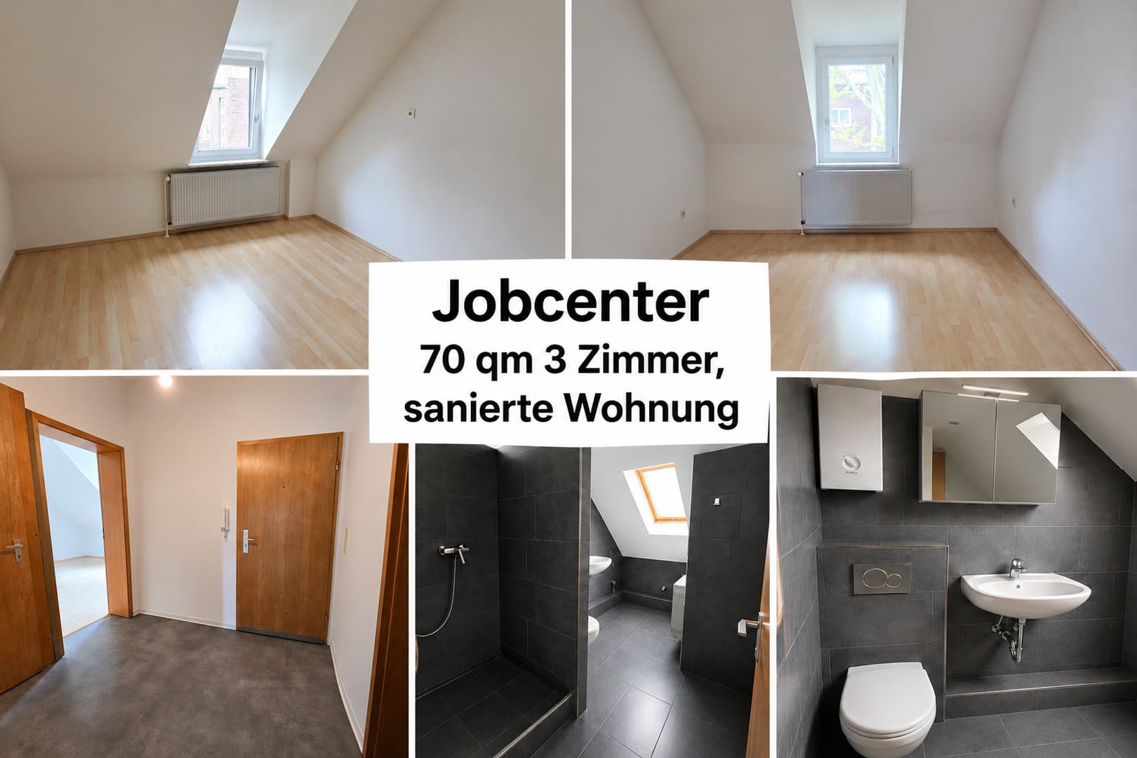 Jobcenter– deine neue Wohnung ist fertig! Job Center–Your new apartment is ready for you to move in!
