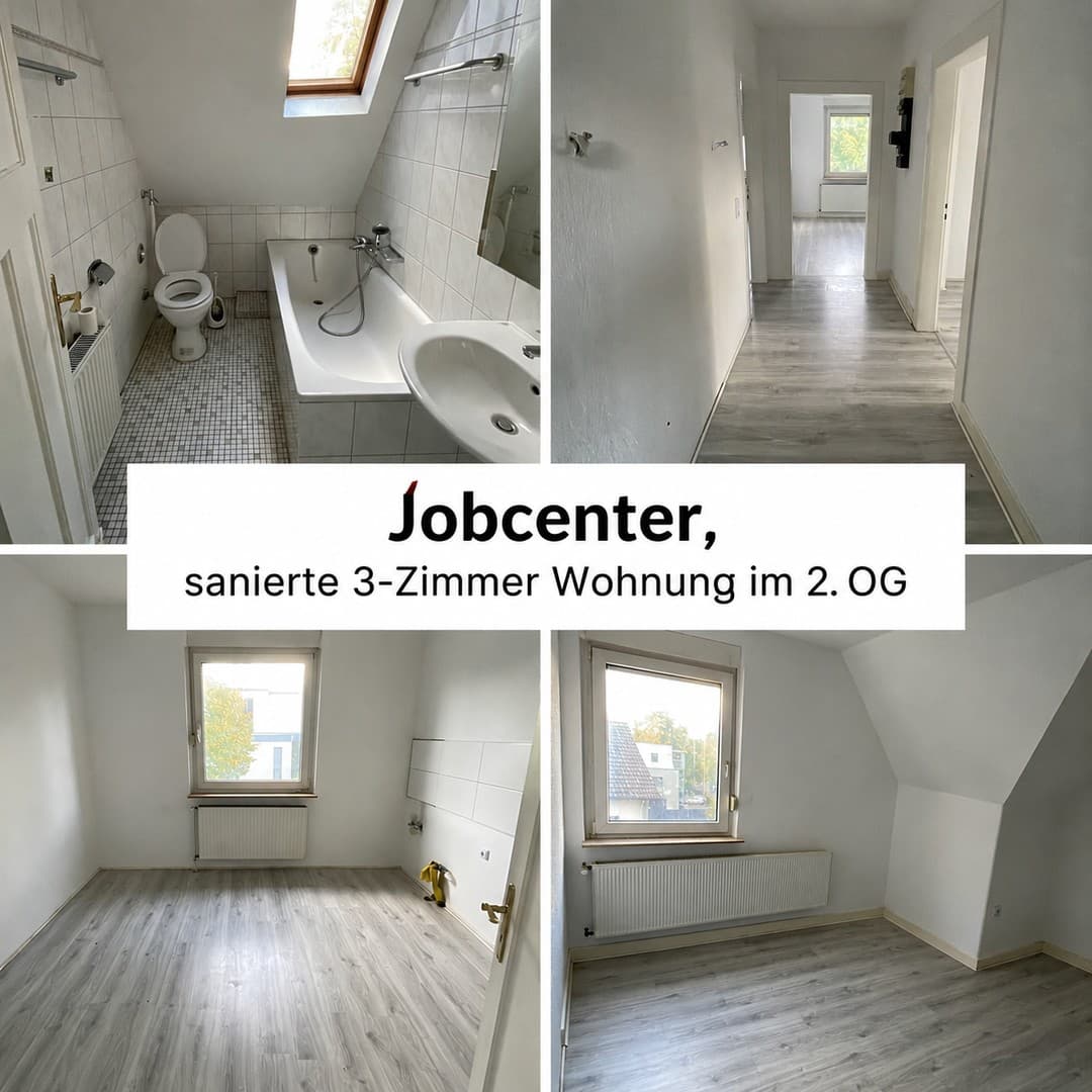 Jobcenter– deine neue Wohnung ist fertig! Job Center–Your new apartment is ready for you to move in!