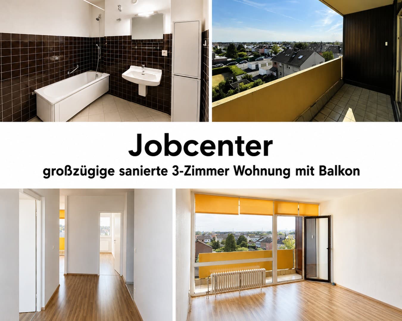 Jobcenter– deine neue Wohnung ist fertig! Job Center–Your new apartment is ready for you to move in!