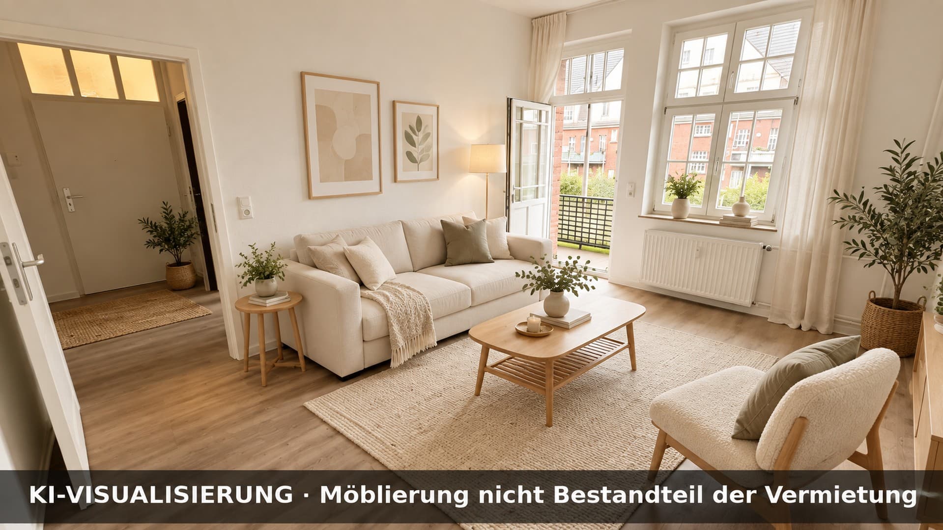 Wohnen mit Geschichte & Grünblick – modernisierte 2-Zimmer-Wohnung mit Balkon und Uhrenturmblick