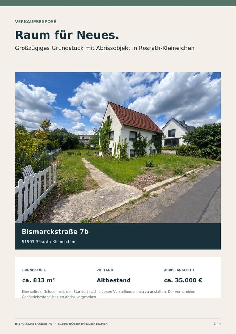 Grundstück / Baugrundstück in Rösrath-Kleineichen mit 813qm