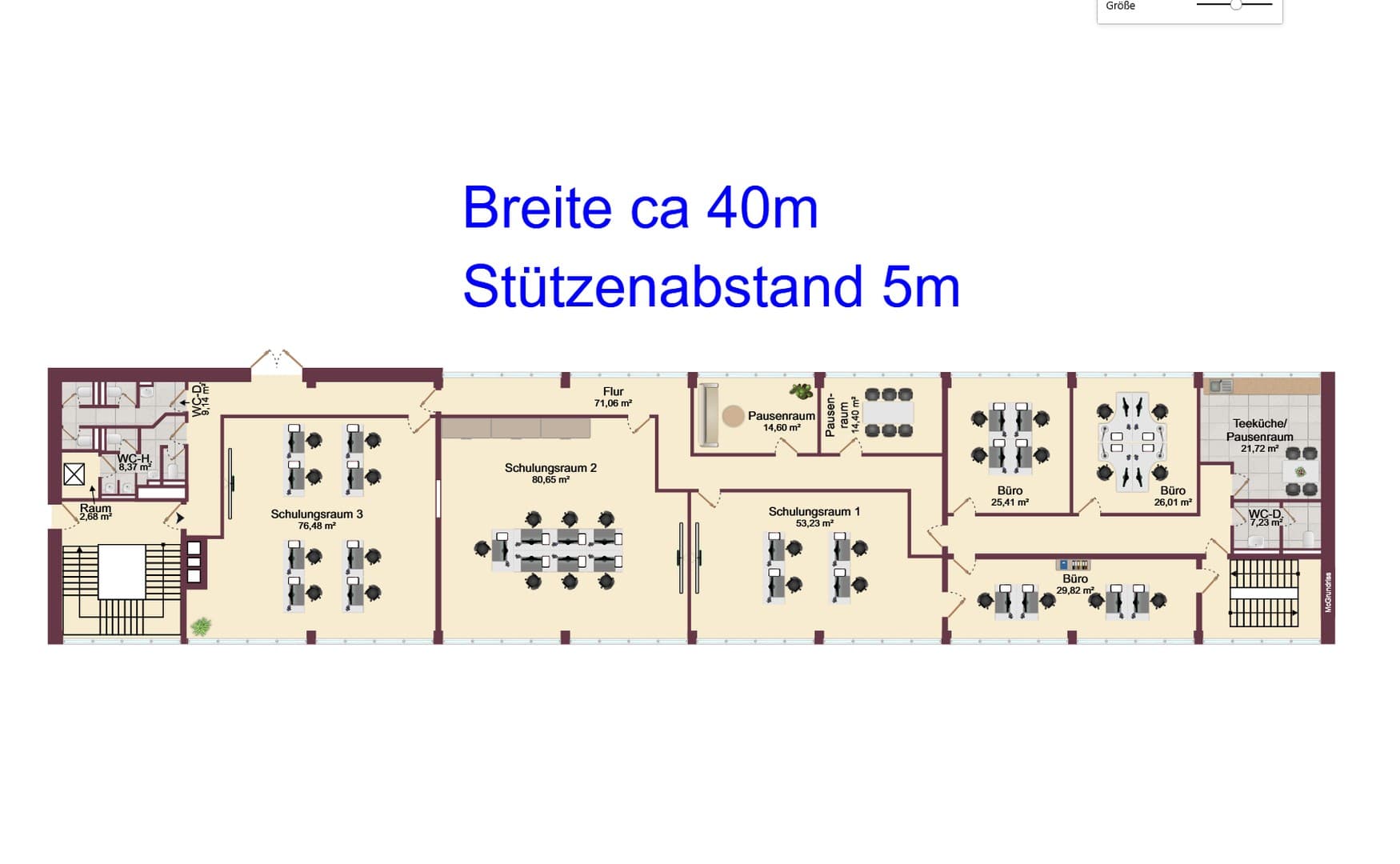 Großräumige helle Büroflächen * Provisionsfrei * Auf Wunsch 235 qm Lager