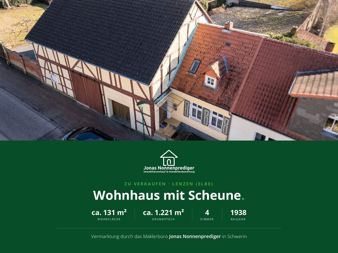 Einfamilienhaus mit Scheune und Garten für den Käufer provisionsfrei