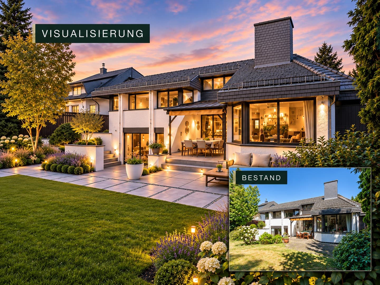 Architektenhaus mit Galerie auf 1.294 m² Grundstück, Hexenberg, Waldrand und provisionsfrei
