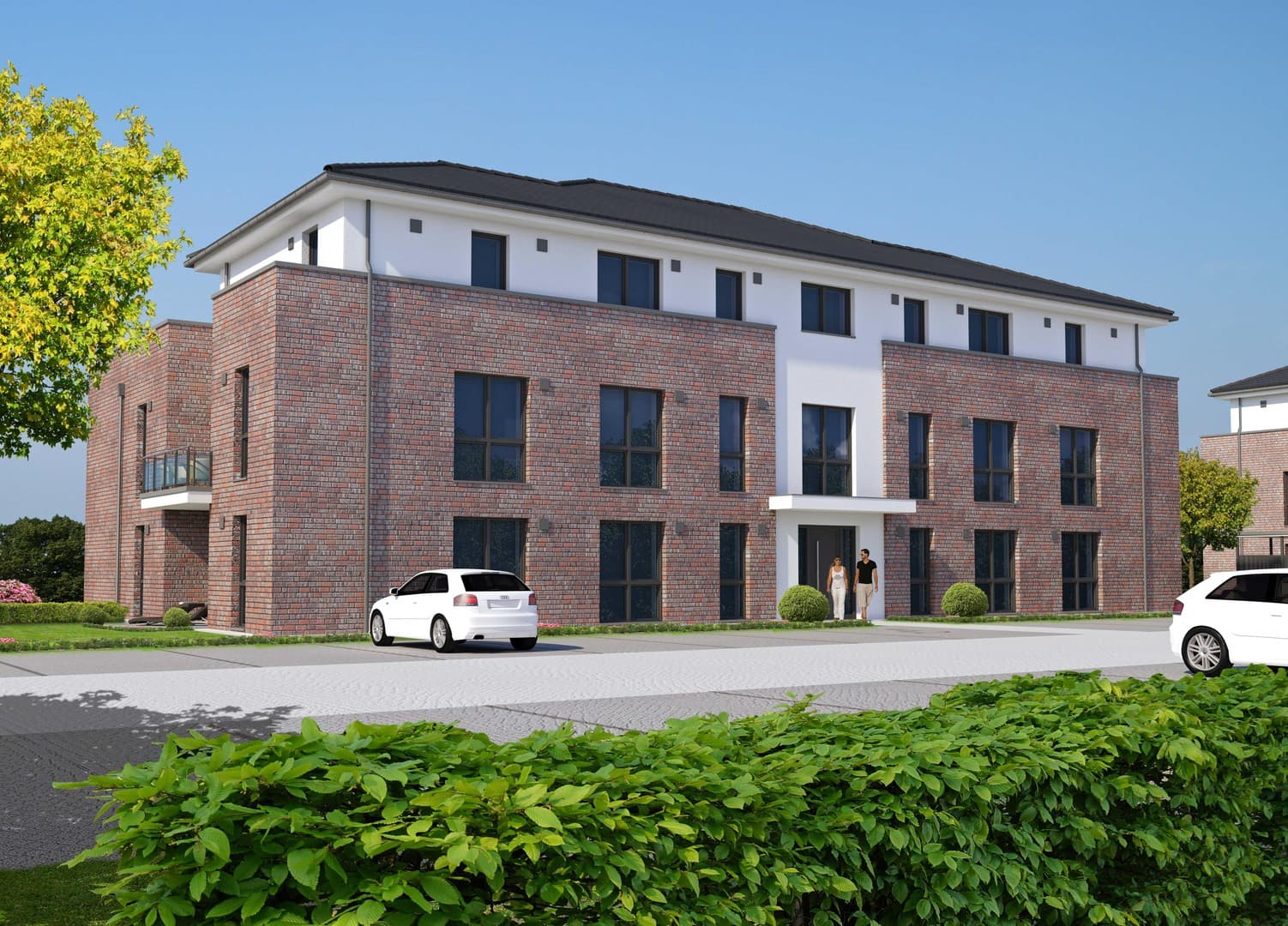 3-Zimmer OG Wohnung mit Fahrstuhl & Balkon im KFW 55 Niedrigenergiehaus