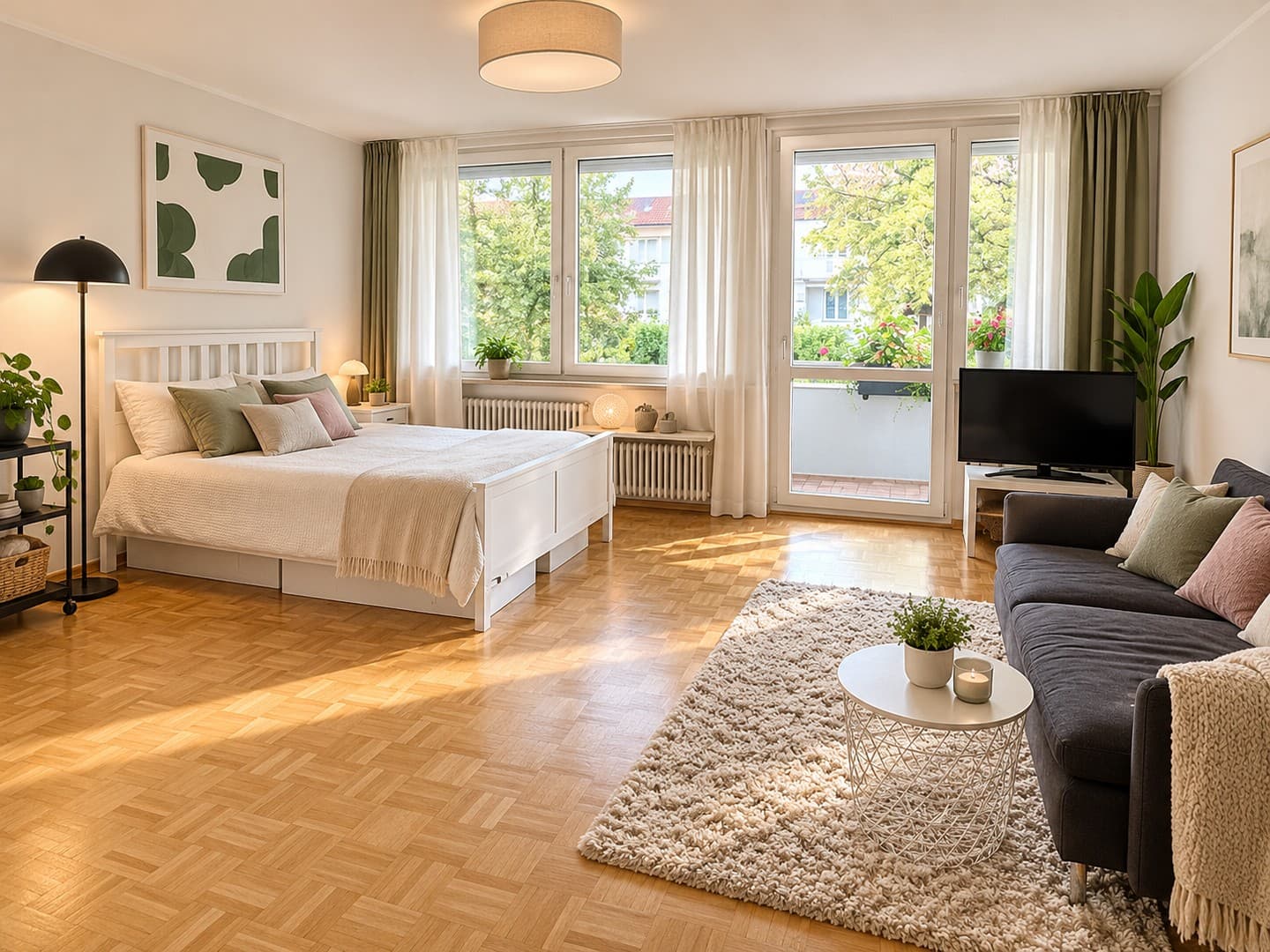 Helles, charmantes Appartment am mit großzügigem Balkon und Blick ins Grüne