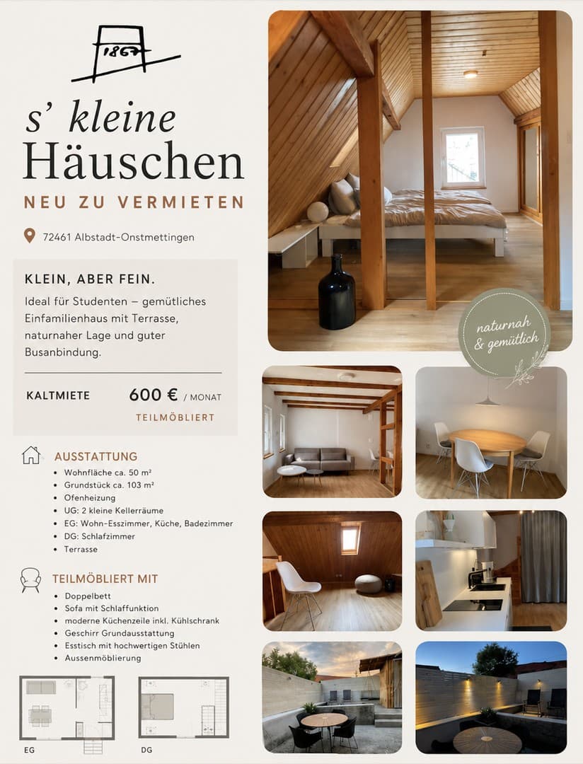 kleines Häusle zu vermieten