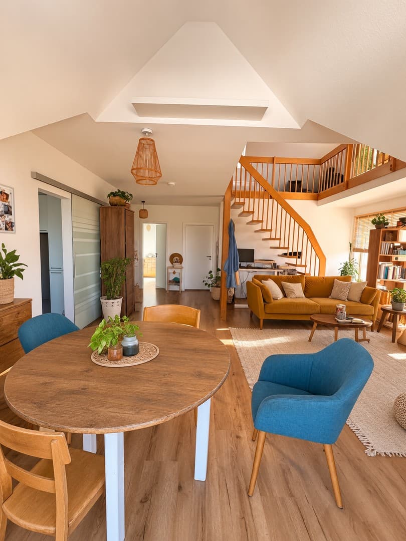 Helle offene Dachgeschosswohnung mit Blick ins Grüne