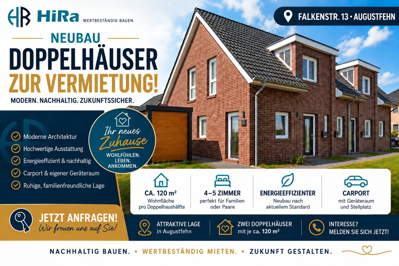 Erstbezug, Neubau im Herzen von Augustfehn