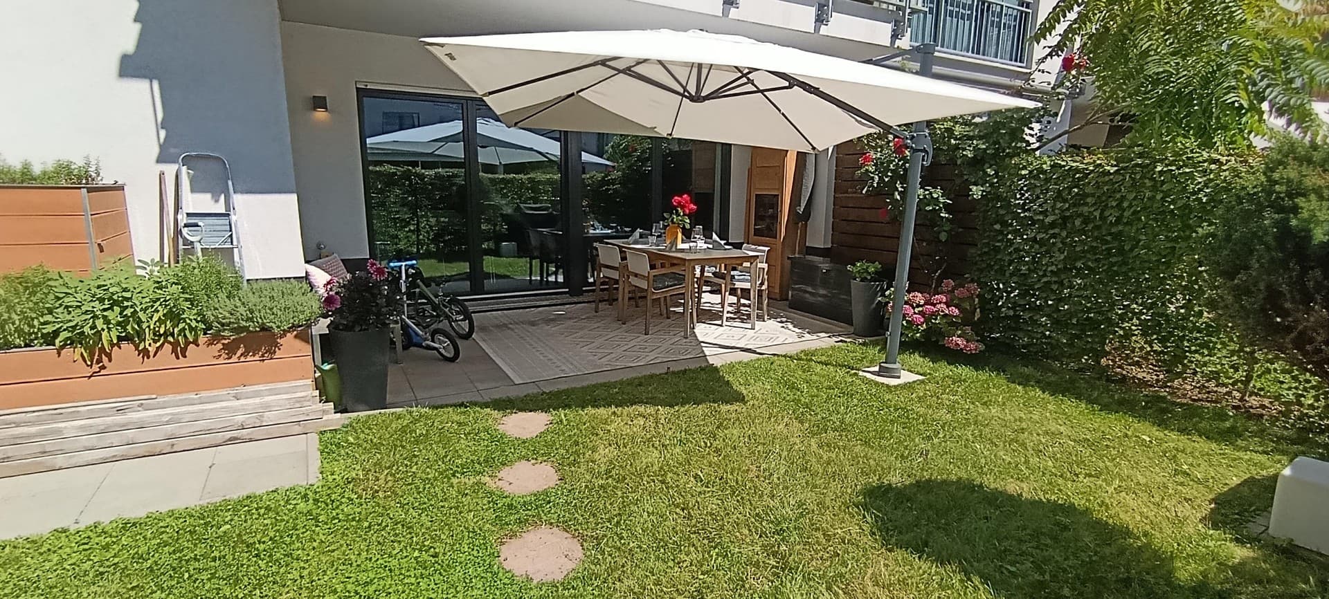 Bezugsfreie 3-Zimmer-Gartenwohnung mit SW-Terrasse & neuer Heizung – Provisionsfrei