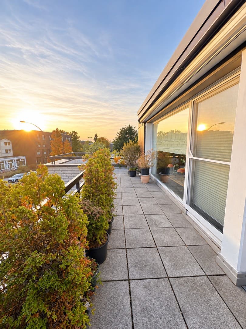 Lichtdurchflutete Endetage mit großzügiger Dachterrasse