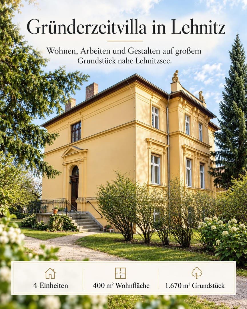 Gründerzeitvilla in Lehnitz: Wohnen, Arbeiten und Gestalten auf großem Grundstück nahe Lehnitzsee