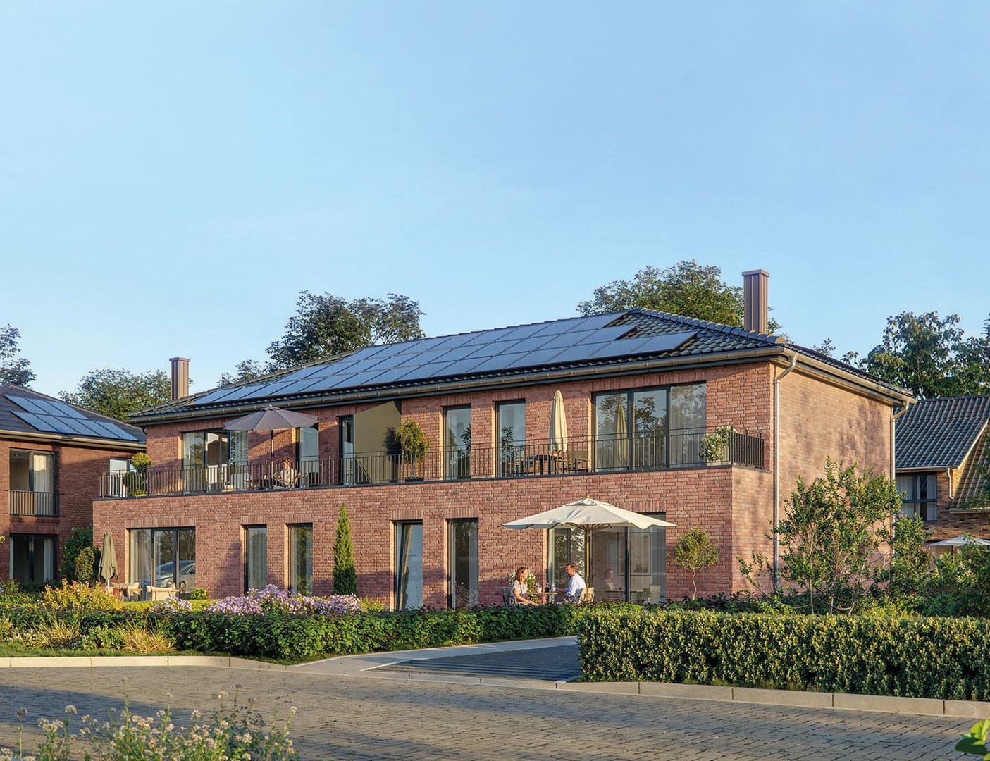 Neubau-DHH KfW 40 NH QNG-Plus mit PV & Dachterrasse - 157 m², 5 Zimmer, Horneburg
