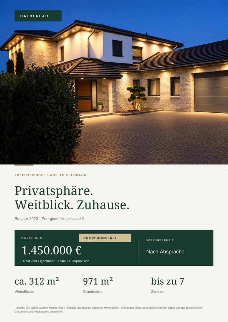 PROVISIONSFREI: Privatsphäre. Weitblick. Zuhause. Exklusives 312m² Haus mit Sauna & PV