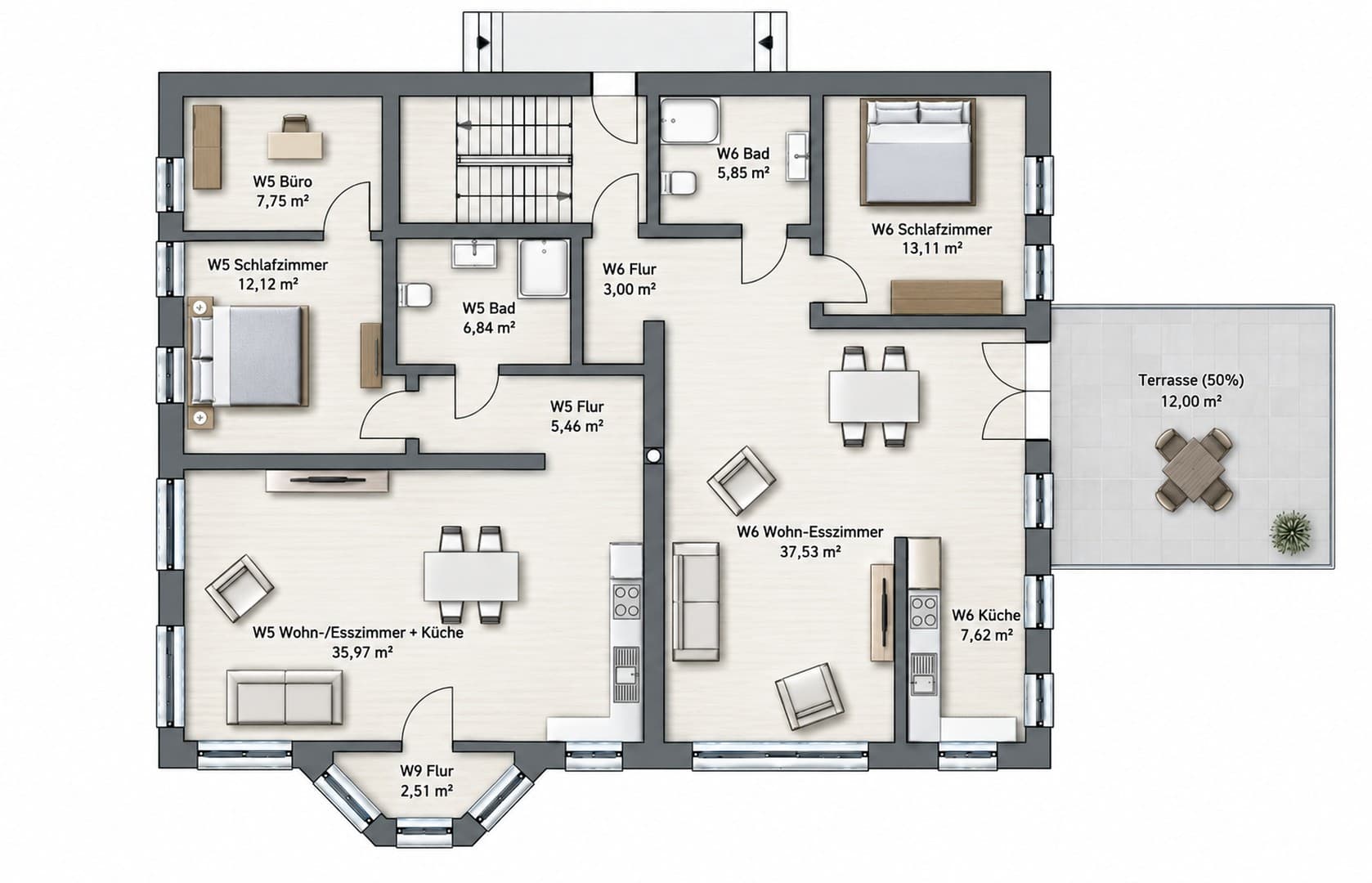 Hochwertig modernisiert, barrierefrei – 2-Zimmer-Wohnung mit großer Terrasse