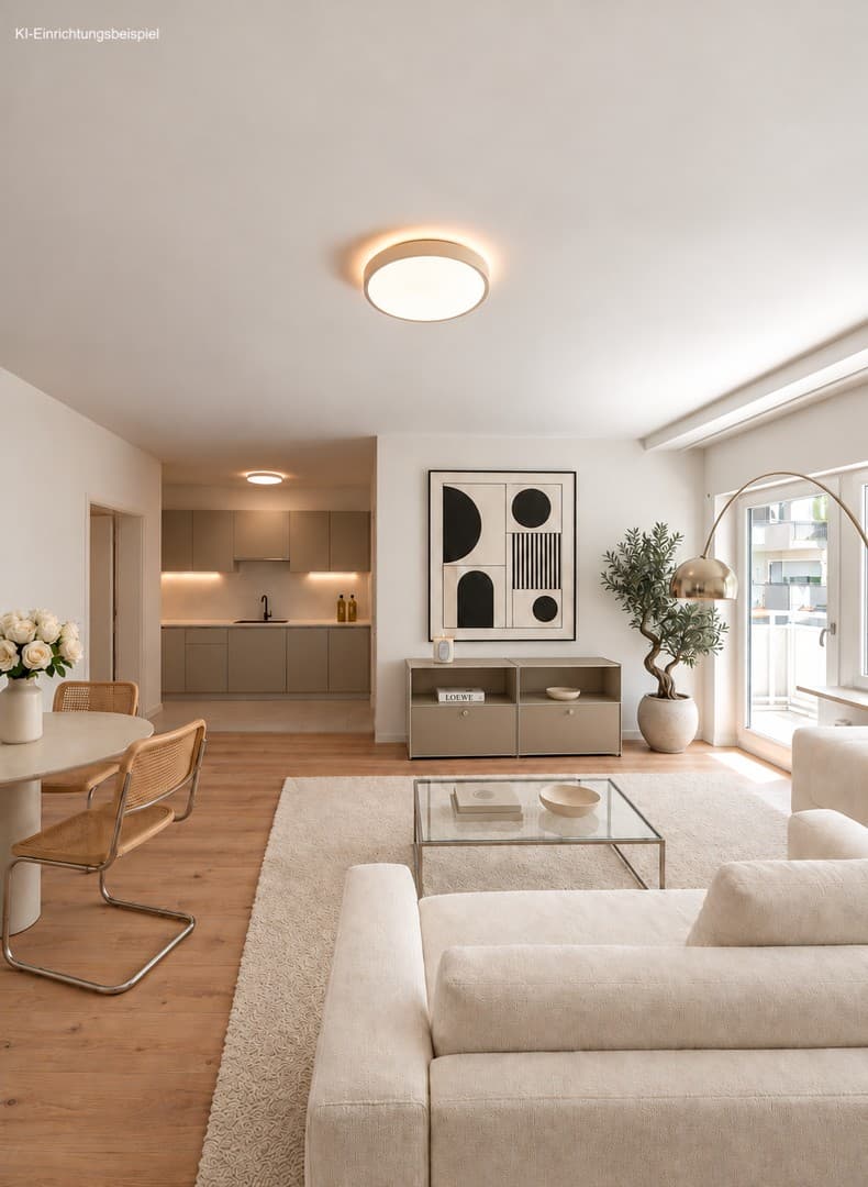 Provisionsfrei & Erstbezug: Frisch sanierte 3-Zimmer-Wohnung mit Südbalkon nahe Schlosspark